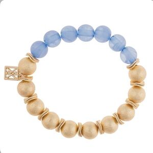 Michelle Mcdowell Eden ‘PERIWINKLE’ Gold and Blue Beaded Bracelet